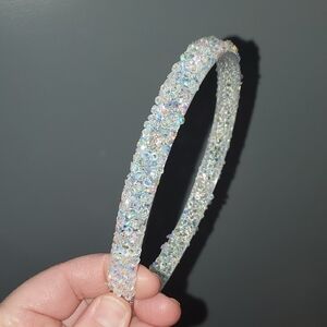 New boutique handmade rhinestone glitter flexible plastic headband